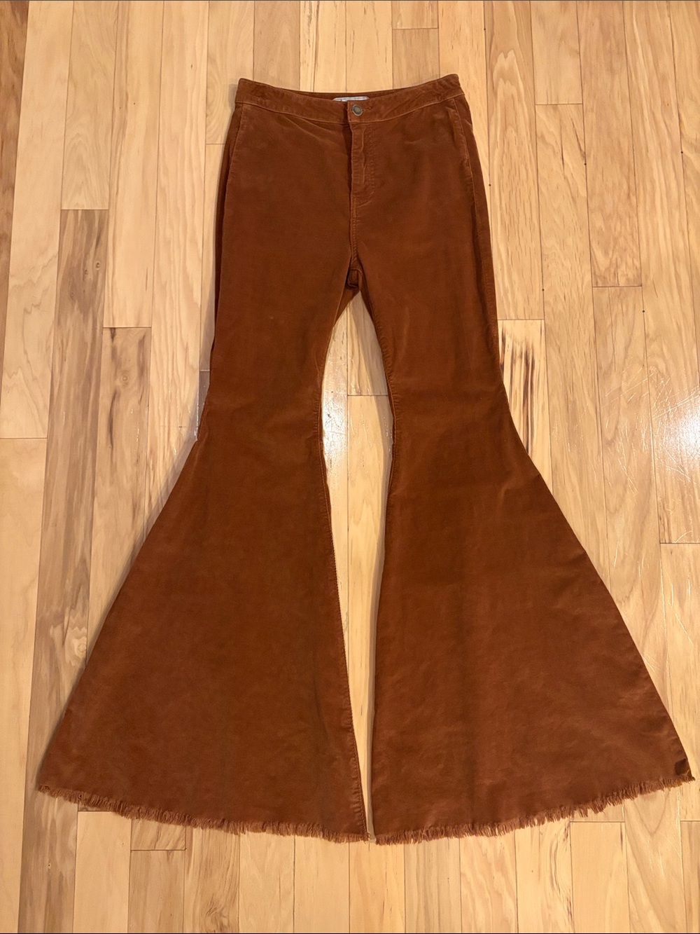 Free People Just Float On Women’s High-Waist  Bell Bottoms in Rust Color Sz 28